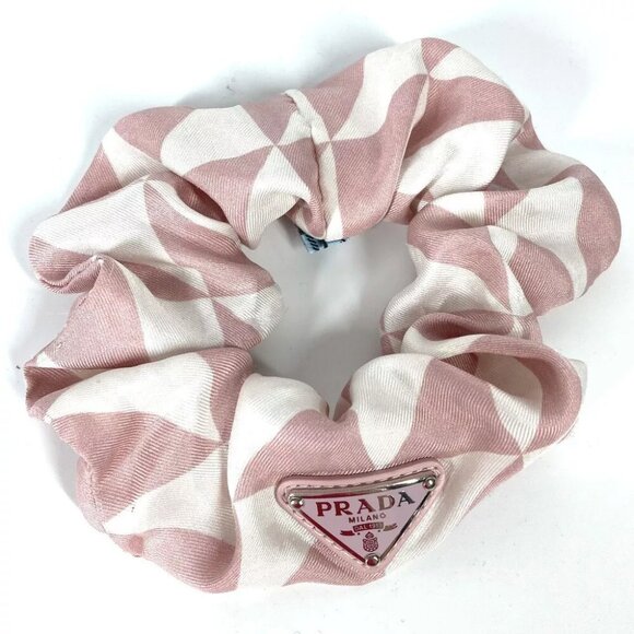 PRADA triangle logo plate logo hair accessories hair elastic Scrunchie